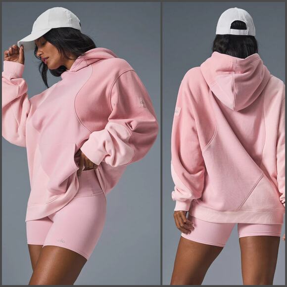 NEW Alo Yoga Make Waves Hoodie in Sunset Pink Tonal Size Small NWT - Picture 1 of 9